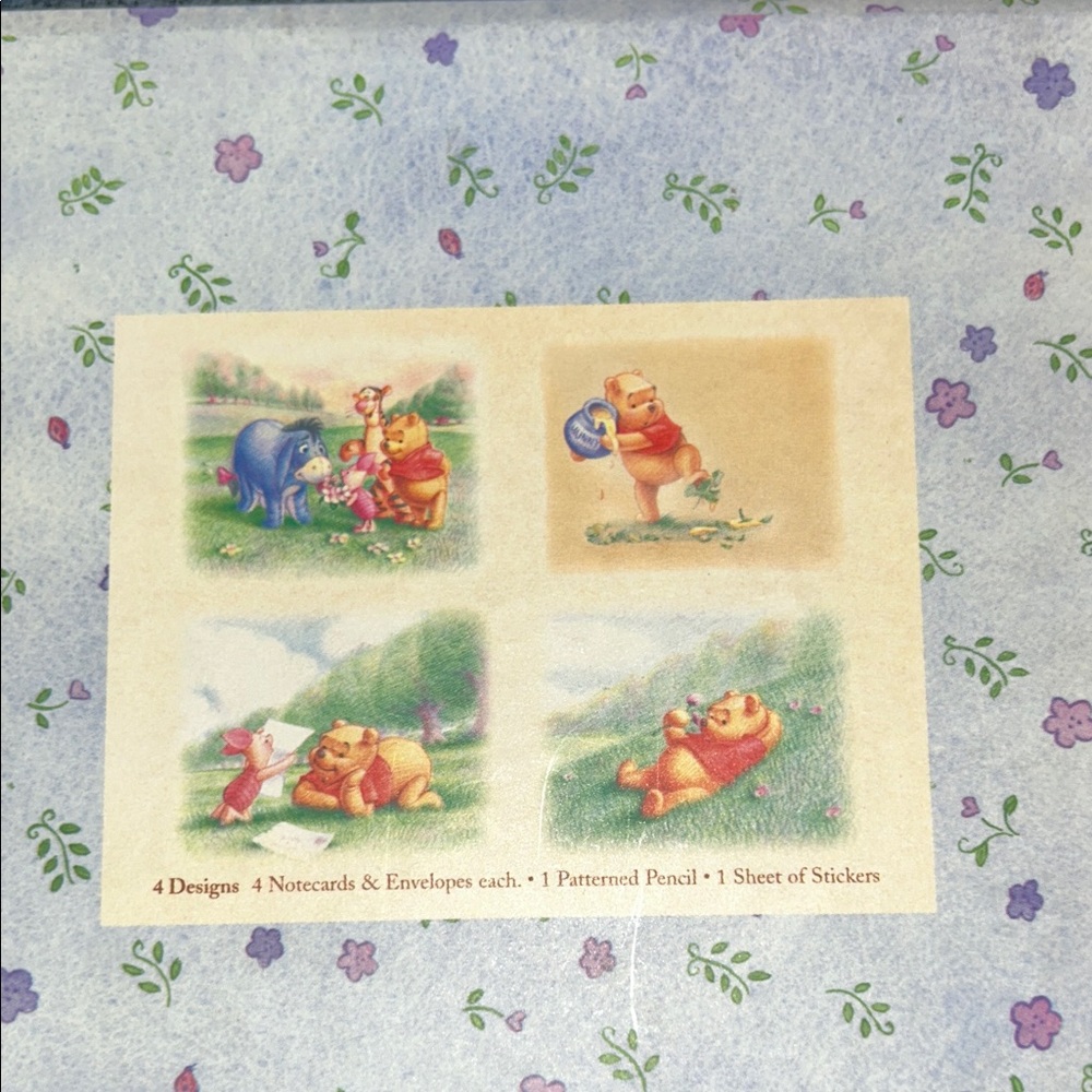NWT Disney Character Stationery Box- Pooh and Friends. Cards, pencil, stickers - Picture 10 of 12